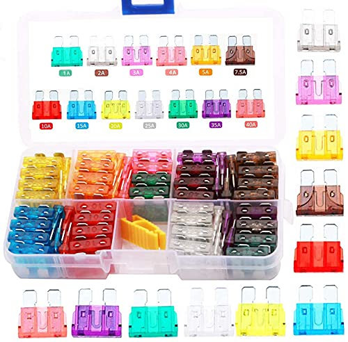 RUNCCI-YUN 90Pcs KFZ Sicherungen Set,Autosicherung Flachsicherung 19mm,Klein Auto Sicherungen,Auto Stecksicherung,Set maßgebend Autosicherungen 1A 2A 3A 4A 5A 7.5A 10A 15A 20A 25A 30A 35A 40A