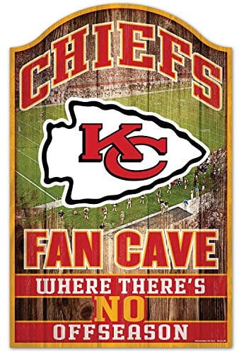 Wincraft NFL Schild aus Holz Kansas City Chiefs Fan Cave Holzschild Wood Shield Stadion