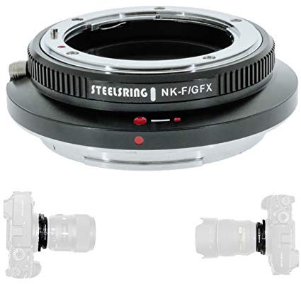 SteelSRING NK-F GFX Autofokus-Adapterring, Objektiv-Adapter, kompatibel mit Nikon Objektiv auf Fuji Medium Frame GFX100/100S/50R/50s