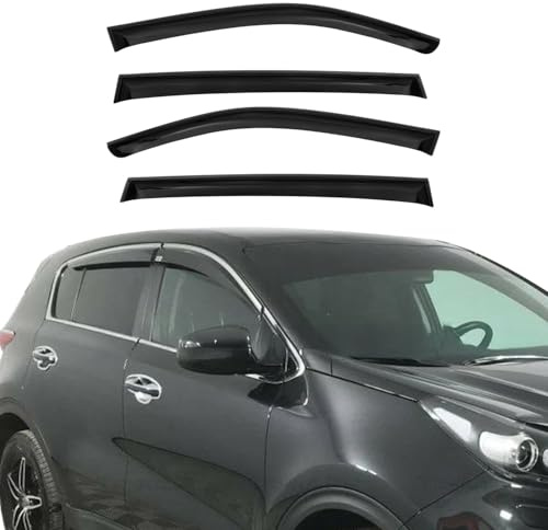 OMAC Windabweiser für Kia Sportage 2015-2021 Acryl Dunkel 4tlg | Regenabweiser, Schützt vor Regen und Spritzwasser, waschstraßenfest