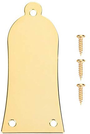 Truss Rod Cover, 3 Löcher Eisen Halsstababdeckung Glockenförmige Halsstababdeckung mit Schrauben für Bassgitarrenzubehör(Gold)