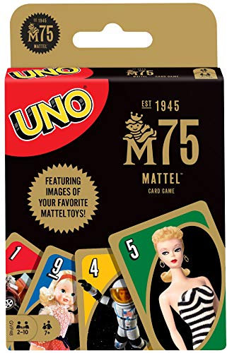 Mattel Games UNO édition spéciale 75 Ans avec des Images de Vos Jouets préférés, Jeu de société et de Cartes, GVP48