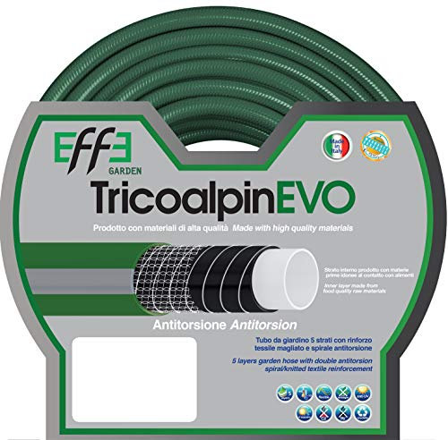 EFFE Tubo Tricoalpin Evo Bianco-Verde 5 Strati 5/8 15 MT - Giardino IRIGAZIONE Giardinaggio