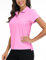 MoFiz Women Golf Polo Shirts Short-Sleeve Cotton Moisture Wicking Casual Sports Polo T-Shirts Pink Size L
