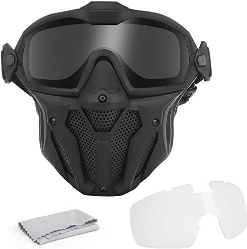 Máscara táctica de Airsoft Paintball con Sistema de Ventilador antivaho, máscara Desmontable, Gafas Protectoras antivaho Desmontables, protección Integral, Juego de Lucha CS Transpirable