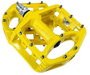 SlimpleStudio Fahrradpedale Nylon,Magnesiumlegierung Pedal Mountainbike Pedal Dead Fly Rennrad Trittbrett breit und bequem rutschfest-Gelb
