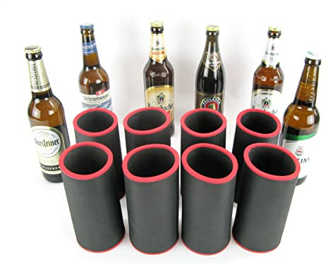 asiahouse24 8 refrigeratori neri per bevande – refrigeratori per bottiglie di birra da 0,5 l in neoprene spesso 5 – 6 mm per un migliore raffreddamento, refrigeratore di qualità modello 2023