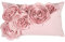 PAD - Floral - Kissenhülle - Samt Kissen - Zierkissen - Kissenhülle - Blütenapplikationen - 30 x 50 cm - Rose, Rosa