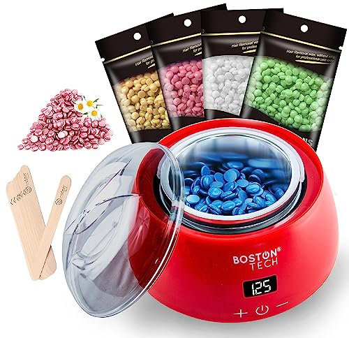 Scaldacera Elettrico Professionale con Display LCD, Kit Completo per Depilazione Domestica, Include 4 Pacchetti di Perle di Cera, 20 Spatole, Temperatura Regolabile, Capacità 500ml, Veloce e Sicuro
