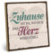 ARTFAVES® Wandbild Holzschild mit Spruch - Zuhause ist da wo sich das Herz - Türschild Retro Vintage Deko Bild Geschenk - Familie, Zuhause