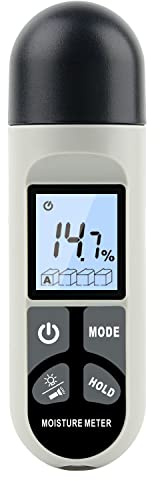 Feuchtigkeitsmessgerät, XRCLIF Digitaler Holzwasserfeuchtetester mit LED-Taschenlampe, Holzfeuchtetester für Brennholz/Möbel/Holzboden/Bäume/Pappe, Messbereich 0-99,9%