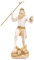 Poseidon Griechischer Gott des Meeres mit Dreizack Statue Figur Gold Alabaster 6,5 Zoll
