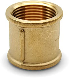 DOJA Barcelona | Raccordi Ottone Femmina | 2 | Manicotto Ottone | Raccordi Idraulici Ottone per Acqua, Gas, Combustibile, Olio | Raccordo Ottone Idraulica per Acqua Circolazione nel Tubo