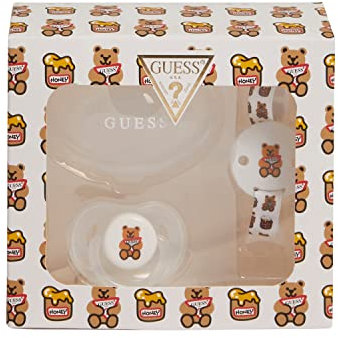 Schnullerset mit Kappe, Halterung und Clip für Baby-Mädchen Guess