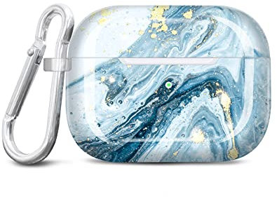JIAXIUFEN Kompatibel mit AirPods Pro 2 Hülle Stoßfeste Silikon Kopfhörer Taschen Case Schutzhülle Zubehör mit Karabiner Kompatibel mit AirPods Pro 2 Generation, Blau
