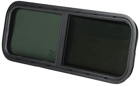 Fenêtre coulissante pour camping-car, montage horizontal vertical haute dureté, fenêtre de remorque coulissante 900 x 300 mm en verre trempé avec cadre fixe pour véhicules extérieurs