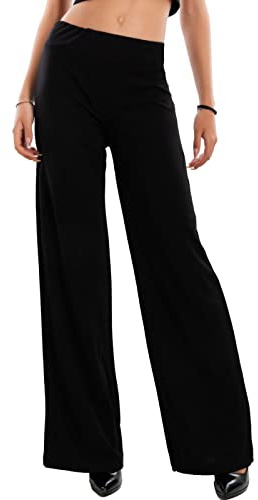 Toocool Pantalon Femme Chic et Élégant, Pantalon Palazzo pour Femmes à Taille Elastique Fluide Classique pour Femmes VI-9292