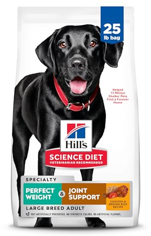 Hill's Science Diet Adult Perfect Weight & Joint Support Large Breed Dry Dog Food, Chicken, 25 lb. Bag