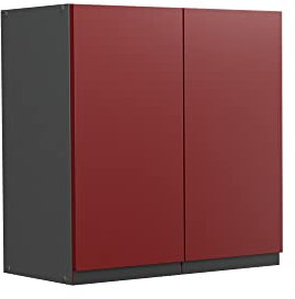 Vicco pensile da cucina R-line, Rosso/Antracite, 60 cm Forma a J
