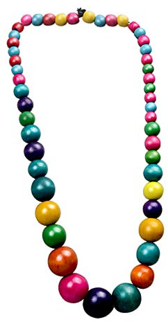 rockible Bohemian Halskette mit Bunten Perlen, Retro Choker Aus Holzperlen, Natürliche Holzperlenkette, Bohemian Necklace with Multi Colored Bead, Wooden Beaded Choker für Geburtstagsgeschenk