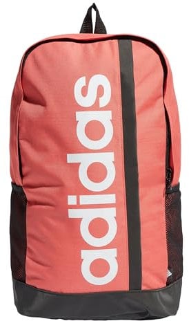 adidas Unisex Essentials Linear Backpack, Preloved Scarlet/Black/White, One size