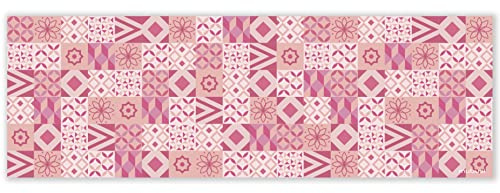 mubusi Tapis Vinyle du Sol Cuisine Salon - Différentes Tailles - (Hydraulique Evora Rouge 40x120 cm)