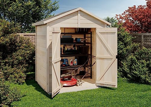 Storehaus Abri de Jardin Security (Toit à Deux pentes) en Bois de la Marque Storehaus | Remise à Outils | abri de Jardin Exterieur | cabane de Jardin, Toit en bâtière, épaisseur de la paroi 12 mm