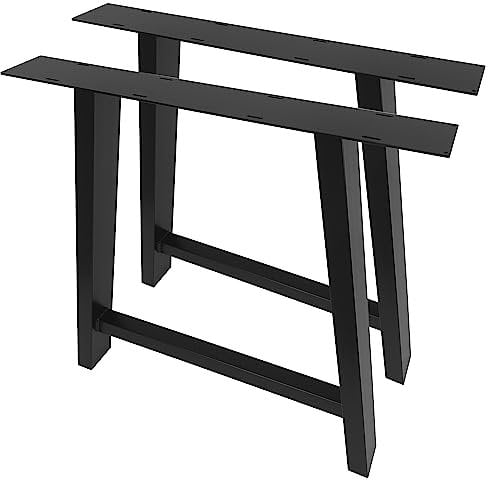 MetaloPro 2 Stück Tischbeine-Metall Schwarz 72cm I Tischkufen Esstisch-Beine Schwerlast Tisch-Gestell Tisch-Untergestell Möbelfüße Tischfüße, Couchtisch Esstisch Wohnzimmertisch Schreibtisch