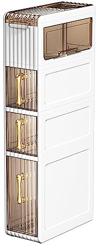 GJAGXQ 2/3/4 Tier Toilettenpapierhalter Schrank mit Schubladen, Skinny Badezimmer Lagerung Badezimmer Lagerung Schrank mit Toilettenpapierhalter einfügen, Badezimmer Stand für kleinen Raum schmalen