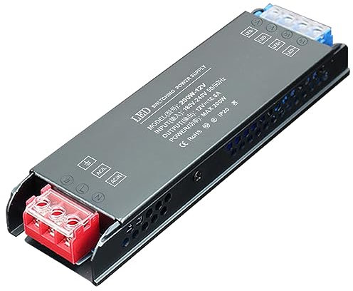 Transformador 240V a 12V, SOARFLY 200W 16.64A LED Driver, Fuente Alimentacion 12V Constante, Transformador LED, Ultra Fino Adaptador de luz LED Compacto de Alimentación para Tiras LED