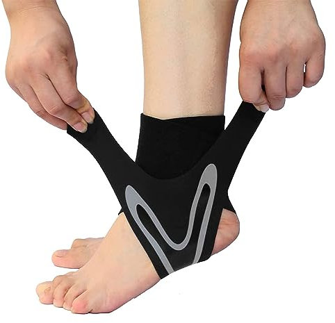 Supporto Caviglia,Cavigliera Sportiva,Cavigliere di Supporto Regolabile,Supporto per Caviglia Sportiva Elastica,Tutore Fascia Piedino Traspirante Regolabile Distorsione per Sport, Piede Destro(XL)