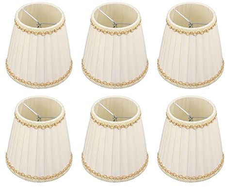 Lot De 6 Petits Abat-Jour Pour Lampes De Table, Abat-Jour En Tissu Abat Jour Clip Remplacement En Lin Petits Pour Lampe De Table, Lampe De Chevet Et Lampadaire