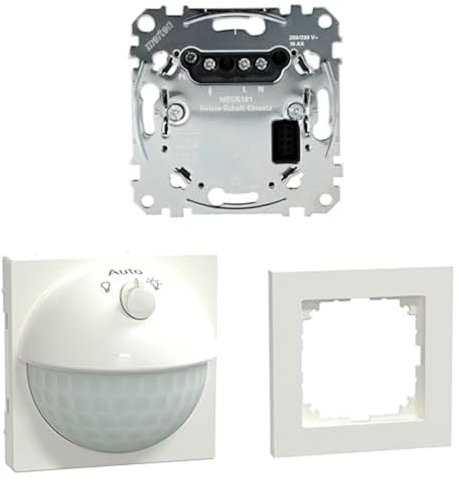 Bundle aus Merten MEG5161-0000 Unterputz Relais-Schalt Einsatz + Merten - ARGUS Sensor-Modul mit Schalter Für System M Bewegungsmelder Polarweiß Glänzend + Merten M-Pure Rahmen 1-fach,MEG4010-3619