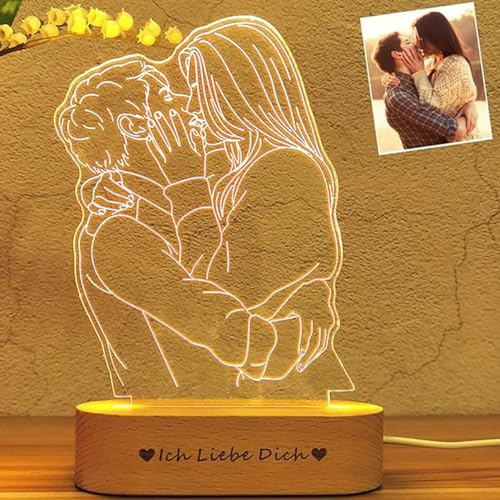 OYouni Individuelle Nachtlampe – individuelles Foto- oder Text-Nachtlicht, USB-Aufladung – ideal für Schlafzimmer, Kinder, Geburtstage, Muttertag, Weihnachten, Valentinstag – einzigartige Geschenke,