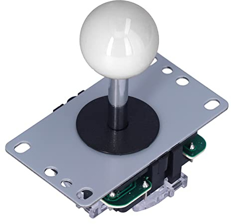 Yctze Classic Competition 5 Pin Stick Rocker 8 Wege Joystick für PC Box 360 für für Spiele DIY Kit Teile Mame Jamma Spielkonsolen 8 Joystick für PC Box 360 für (White)