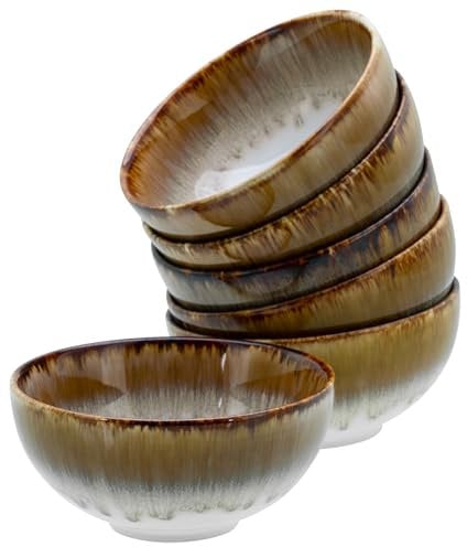 CreaTable, 21819, Serie Cascade, 6-teiliges Geschirrset, Dip-Schalen Set aus Steinzeug, spülmaschinen- und mikrowellengeeignet, Qualitätsproduktion