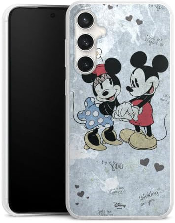Slim Case extra dünn kompatibel mit Samsung Galaxy S23 FE Silikon Handyhülle transparent Hülle Disney Mickey & Minnie Mouse Vintage