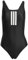 adidas Donna 3 Stripes V-Back Swimsuit, Black/White, 46