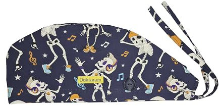 DOKTORAM Verstellbare Arbeitskappe mit Knöpfen, Skel, Einheitsgröße