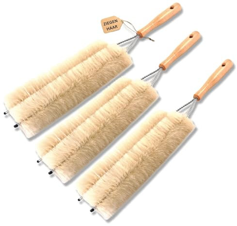 Novaliv 3X Heizkörperbürste Rippenheizkörper Heizungsbürste Heizkörper Reinigungsbürste 47x14cm IDEAL als Heizung Reinigungsbürste Rippen 2-Fach Gabel Heizkörper-Staubwedel dustoff