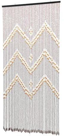 DCSYOG Perlenvorhang Türvorhang 90 x 195cm Bambus und Holz Türöffnung Vorhang Dekoration 52 Stränge Kette Vorhang Zimmertüren Hängevorhang