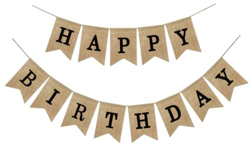 Pancarta Feliz Cumpleaños, Guirnalda Happy Birthday, Feliz Cumpleaños Decoracion, Happy Birthday Banner de Lino, Cartel Feliz Cumpleaños, Banner para Bautismo Cumpleaños Fiesta Decoración