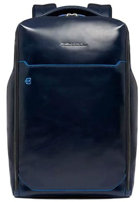 PIQUADRO Zaino pelle porta PC 14, personalizzabile, blu