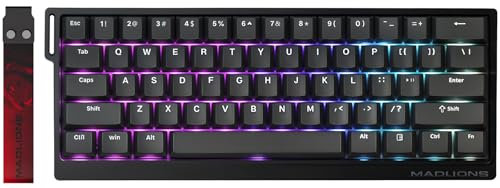 Hyekit MADLIONS MAD 60 HE RGB 60% Wired Magnetic Switch Mechanical Gaming Keyboard with Adjustable Actuation, Rapid Trigger Mode, 16 Million Colors RGB Lighting, for PC/Mac Gamer, Black