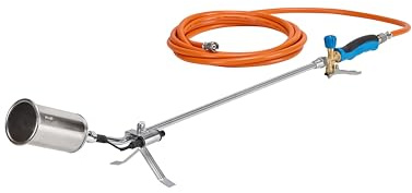 CFH Abflammgerät PZ 6500 – inkl. Piezozündung und 5 m Gasschlauch, Gasbrenner für Unkrautvernichtung und Bitumenarbeiten, 1.800 °C Flammentemperatur, TÜV SÜD GS
