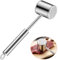 304 Stainless Steel Meat Hammer, 22cm Long Double-Sided Durable Meat Mallet, Dishwasher Safe, Perfect Kitchen BBQ Tool, Meat Tenderizer Hammer with Hook for Steak, Chicken, Pork, Beef, Fish(Silver)
