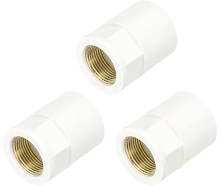 QUARKZMAN 3 Pcs Raccords De Tuyau En PVC, 32mm 3/4 PT Filetage Femelle En Laiton Raccord De Tuyau Adaptateur De Tuyau Pour Plomberie D'égout D'irrigation Domestique, Blanc