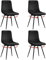 Klihome Esszimmerstühle 4er Set drehbar, Samt Küchenstühle Essstühle mit Rückenlehne, Metallbeine, Gepolsterte Stühle für Esszimmer Küche, Ergonomisch,Schwarz