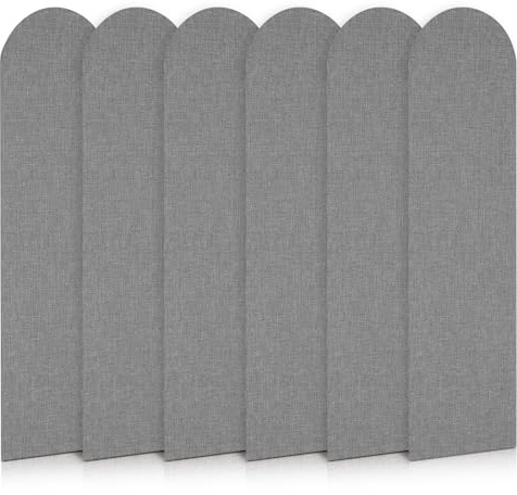 6 pièces de panneaux muraux 3D, rembourrage mural en mousse XPE de 5 mm anti-collision auto-adhésif pour tapisserie pour chambre, chambre d'enfant (gris)