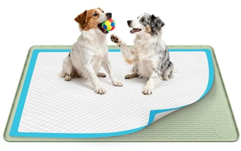 Kalolary Support pour tapis de 101,6 cm x 71,12 cm, support en silicone pour tapis de chiot en silicone Support en silicone réutilisable pour chiot pour l'entraînement du chien, rebord surélevé